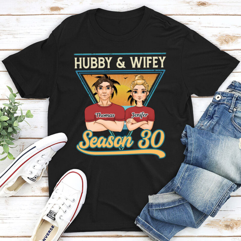 Hubby And Wifey Season - Personalized Custom Classic T-shirt - Image 3
