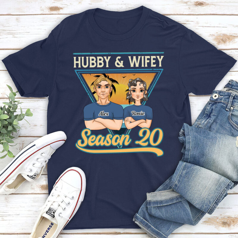 Hubby And Wifey Season - Personalized Custom Classic T-shirt - Image 4