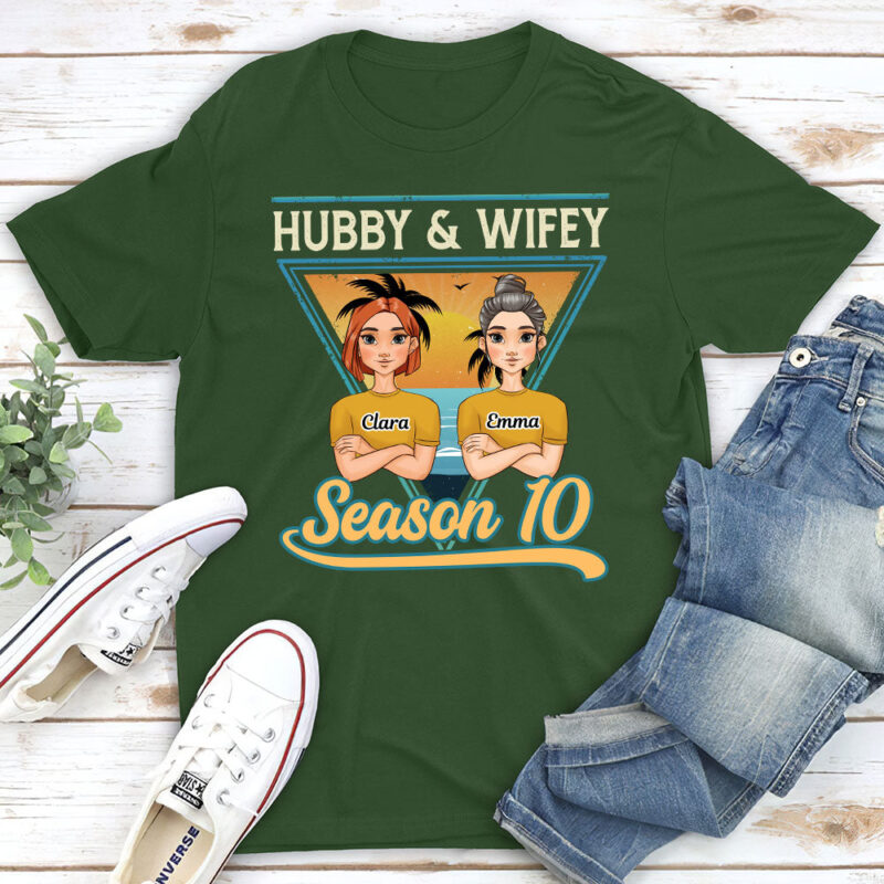 Hubby And Wifey Season - Personalized Custom Classic T-shirt - Image 5