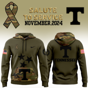 Tennessee Football Nike Camo 2024 Salute to Service Club Fleece Pullover Hoodie
