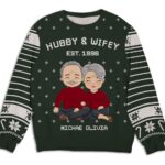 Hubby Wifey - Personalized Custom All-Over-Print Sweater
