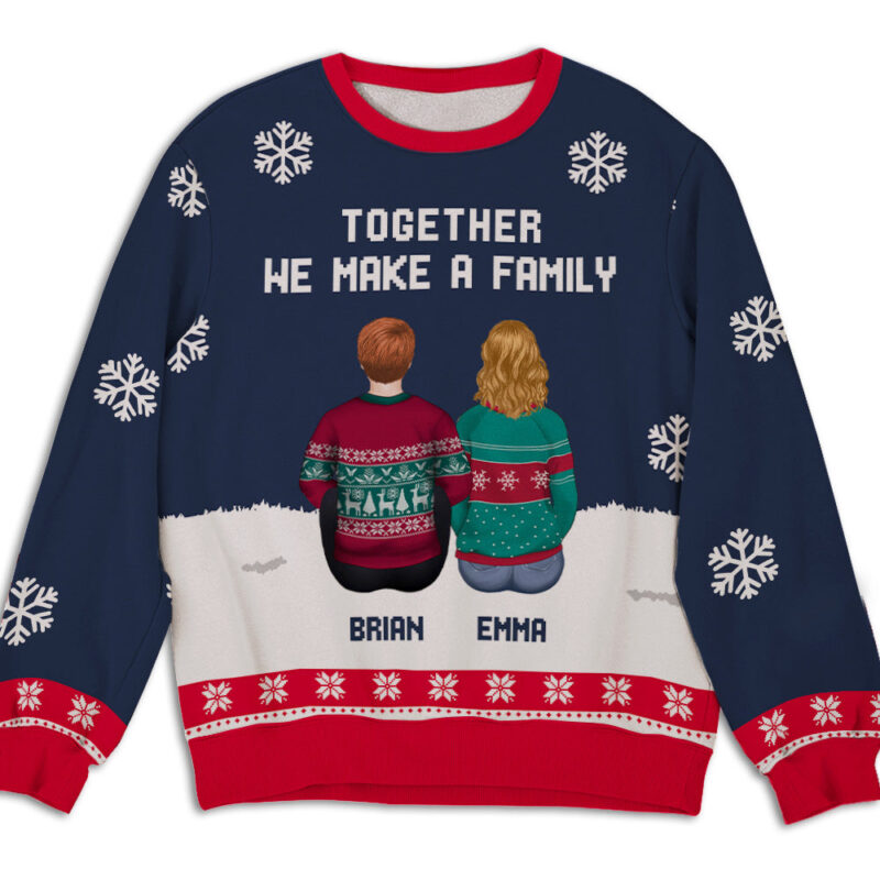 A Family Together - Personalized Custom All-Over-Print Sweater