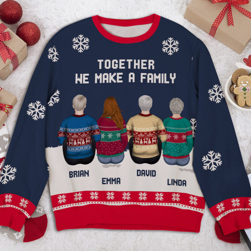 A Family Together - Personalized Custom All-Over-Print Sweater - Image 2
