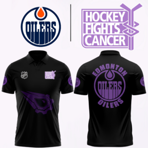 Edmonton Oilers 2024 Hockey Fights Cancer Polo
