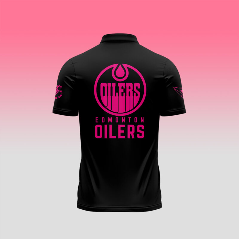 Edmonton Oilers 2024 NHL Breast Cancer Awareness Month Polo - Image 3