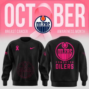 Unisex Nike Pro Edmonton Oilers 2024 NHL Breast Cancer Awareness Month Sweatshirt