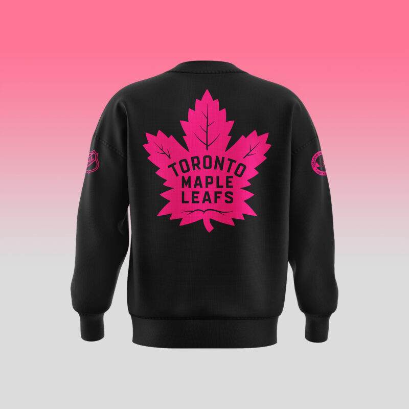 Unisex Nike Pro Toronto Maple Leafs 2024 NHL Breast Cancer Awareness Month Sweatshirt - Image 3