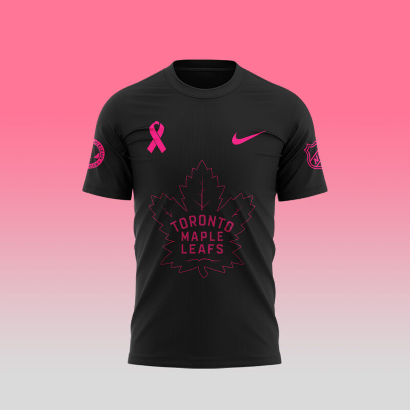 Unisex Nike Pro Toronto Maple Leafs 2024 NHL Breast Cancer Awareness Month Premium Tee - Image 2