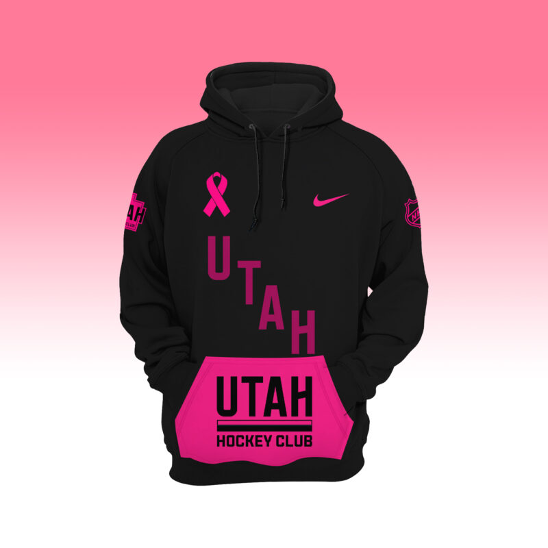 Women’s Nike Utah Hockey Club 2024 NHL Breast Cancer Awareness Month Pullover Hoodie - Image 2