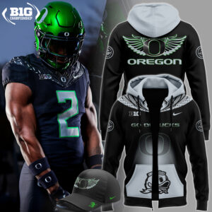 Unisex's Nike Pro Oregon Football NCAA 2024 Big Ten Championship Game Premium Limited Pullover Zip Hoodie