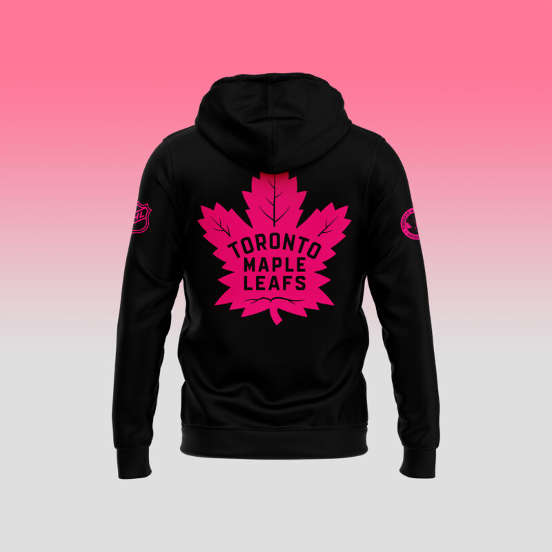 Unisex Nike Pro Toronto Maple Leafs 2024 NHL Breast Cancer Awareness Month Zip Hoodie - Image 3