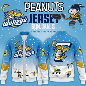 Toledo Walleye x 2024 Peanuts Night Limited Edition Bomber Jacket