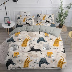 3D Cute Cat Kids Bedding Set