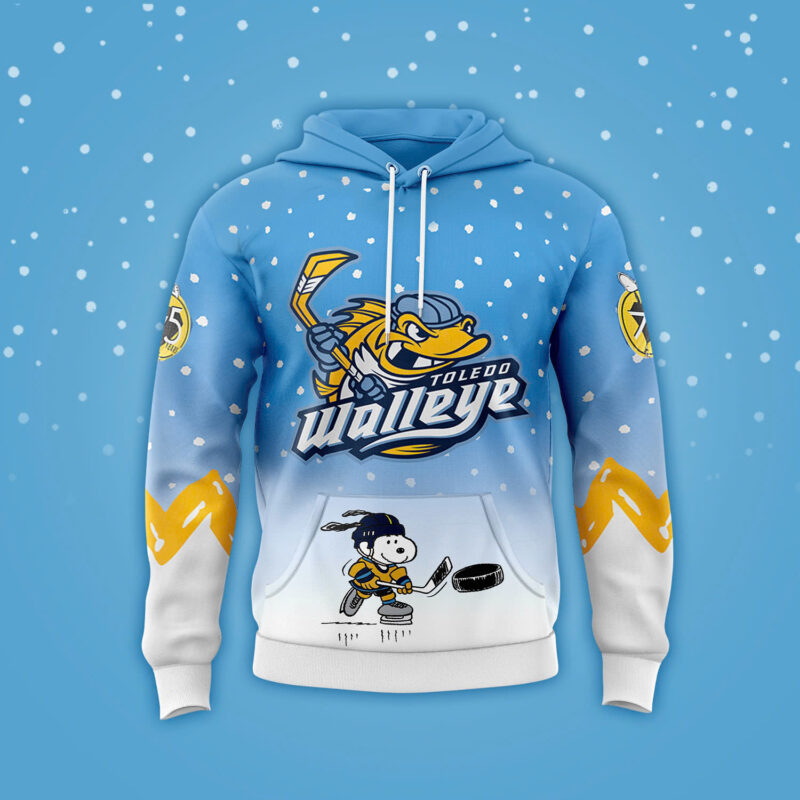 Toledo Walleye x Peanuts Night Limited Edition Hoodie v2 - Image 2