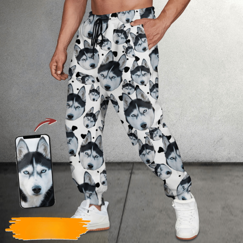 Customized Dog's Face On Sweatpants