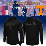 Men's Colosseum Black Tennessee Volunteers 2024 Military Appreciation Pullover Hoodie