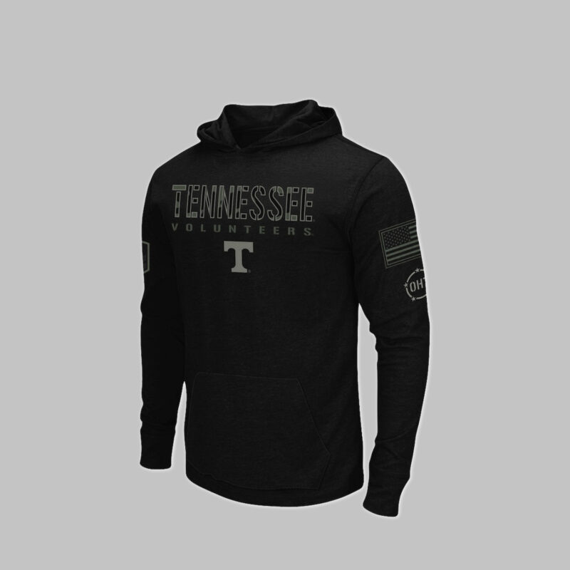 Men's Colosseum Black Tennessee Volunteers 2024 Military Appreciation Pullover Hoodie - Image 2