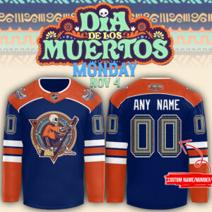 Edmonton Oilers Our Inaugural Dia De Los Muertos Day Of The Dead Jersey