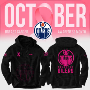 Unisex Nike Edmonton Oilers 2024 NHL Breast Cancer Awareness Month Waffle Hoodie