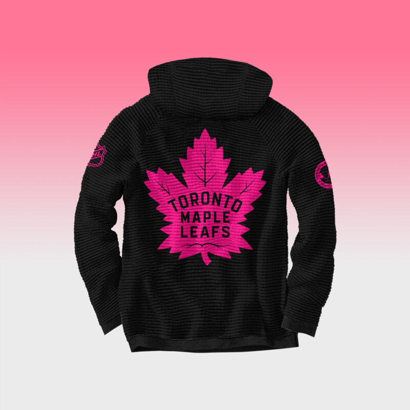 Unisex Nike Toronto Maple Leafs 2024 NHL Breast Cancer Awareness Month Waffle Hoodie - Image 3