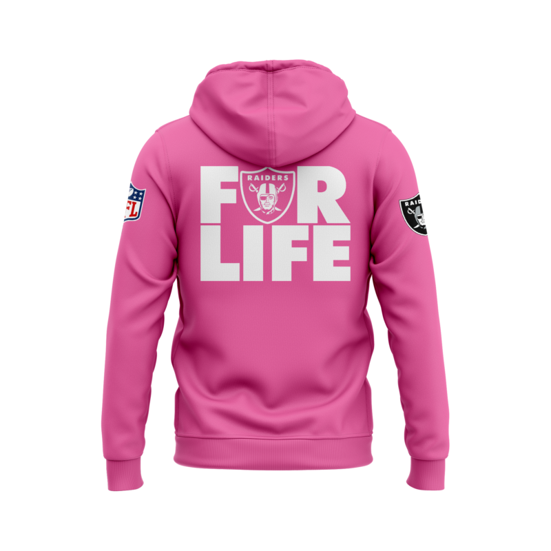 Men’s Nike Pink Las Vegas Raiders 2024 NFL Crucial Catch Club Pullover Hoodie - Image 3