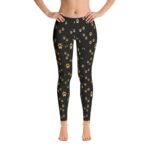 Paws Of Gold Leggings, Yoga Dog's Womens Legging, Women's Dog Lover Pants, Ladies Dogs Lover Legging's Pattern, Funny Trendy Gift