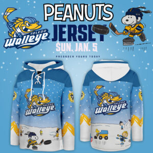 Toledo Walleye x Peanuts Night Limited Edition Lace up Hoodie