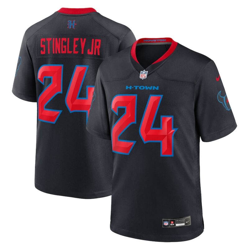 Nike Derek Stingley JrTShirt Navy 2nd Alternate Game Jersey