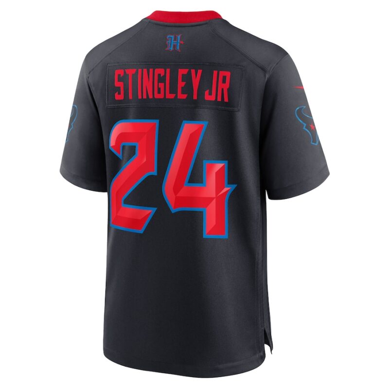 Nike Derek Stingley JrTShirt Navy 2nd Alternate Game Jersey - Image 3