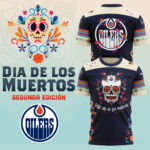 Edmonton Oilers 2024 NHL Dia De Los Muertos Premium Limited Tee