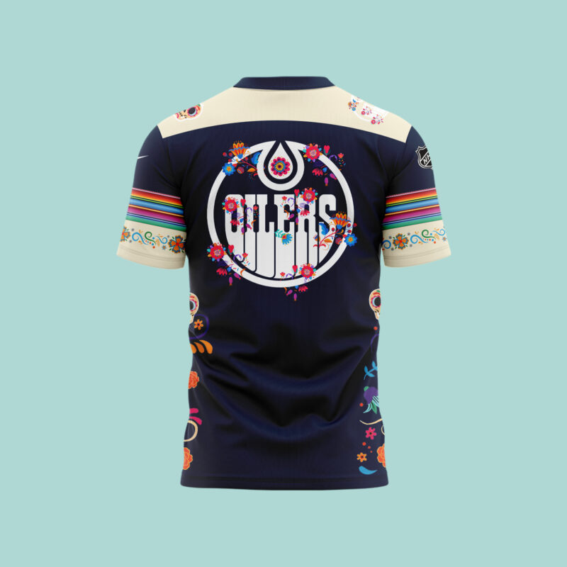 Edmonton Oilers 2024 NHL Dia De Los Muertos Premium Limited Tee - Image 3