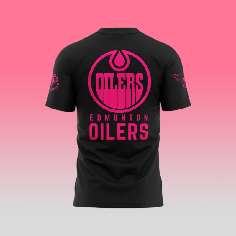 Unisex Nike Pro Edmonton Oilers 2024 NHL Breast Cancer Awareness Month Premium Tee - Image 3