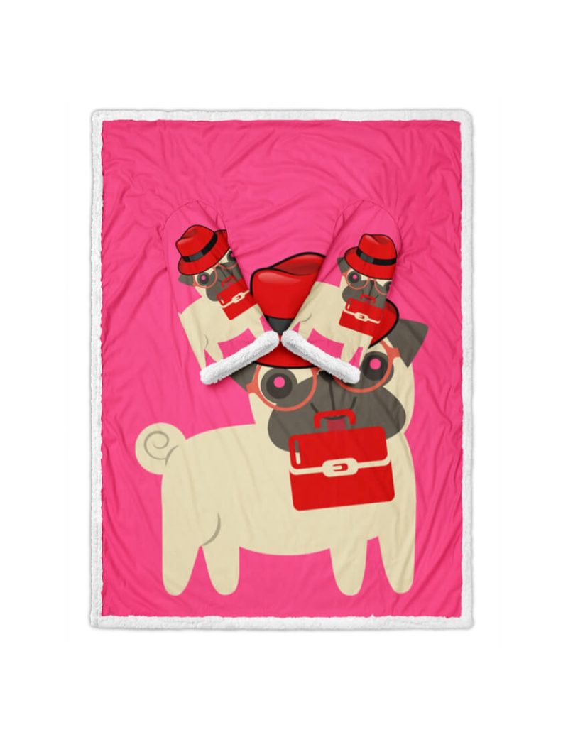 My pug is My Valentine Sleeve Blankets - Image 3