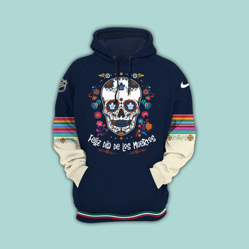 Women’s Nike Toronto Maple Leafs 2024 NHL Dia De Los Muertos Premium Limited Pullover Hoodie - Image 2