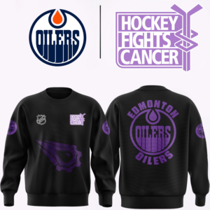 Unisex Edmonton Oilers 2024 Hockey Fights Cancer Sweatshirt