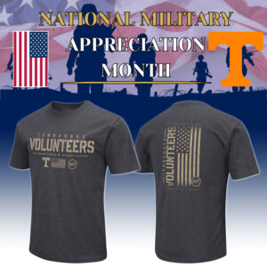 Men's Colosseum Heather Black Tennessee Volunteers 2024 Military Appreciation Shirt