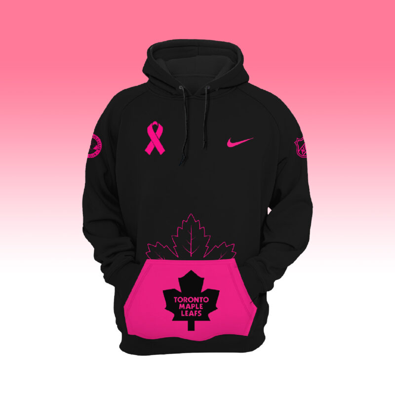 Women’s Nike Toronto Maple Leafs 2024 NHL Breast Cancer Awareness Month Pullover Hoodie - Image 2