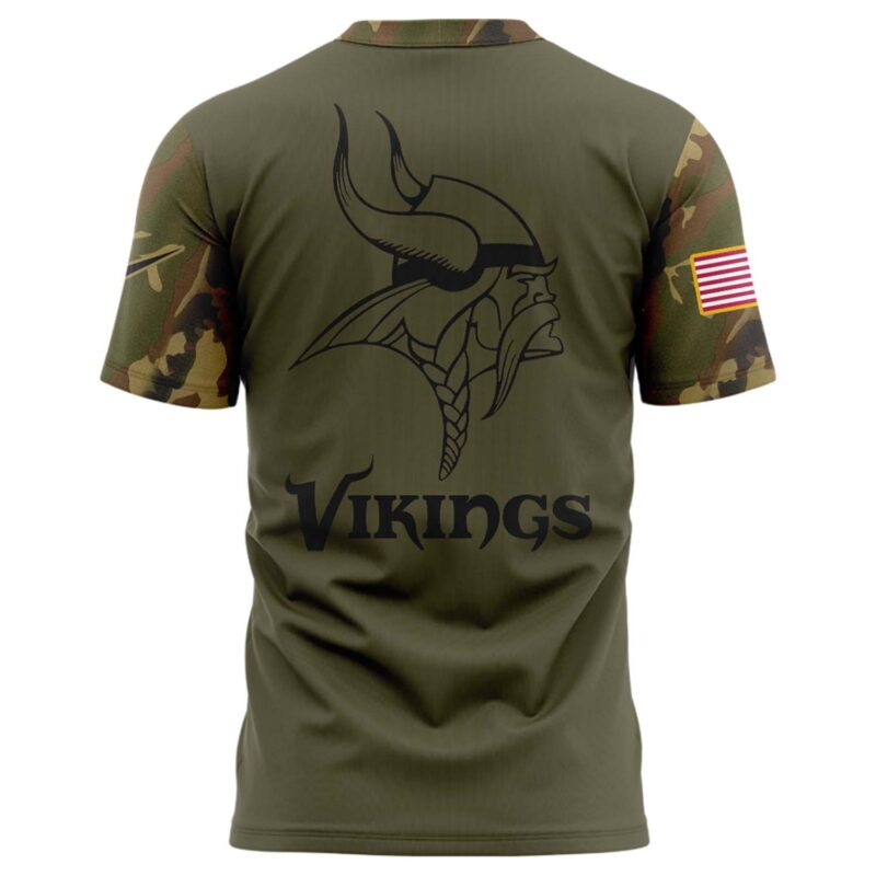 Men’s Minnesota Vikings Nike Camo 2024 Salute to Service Tee - Image 3