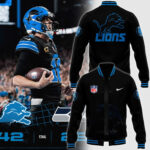 Men's NFL Pro Line by JH Design Black Detroit Lions Full-Bomber Lightweight Jacket