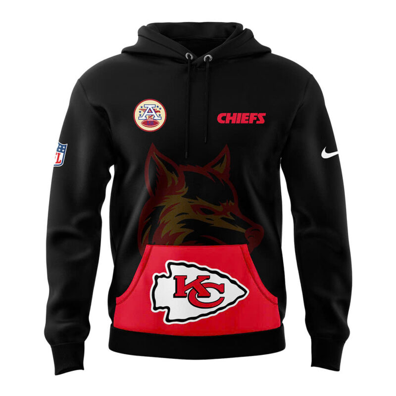 Men's Fanatics Black Kansas City Chiefs Blackout Pullover Hoodie V2 - Image 2