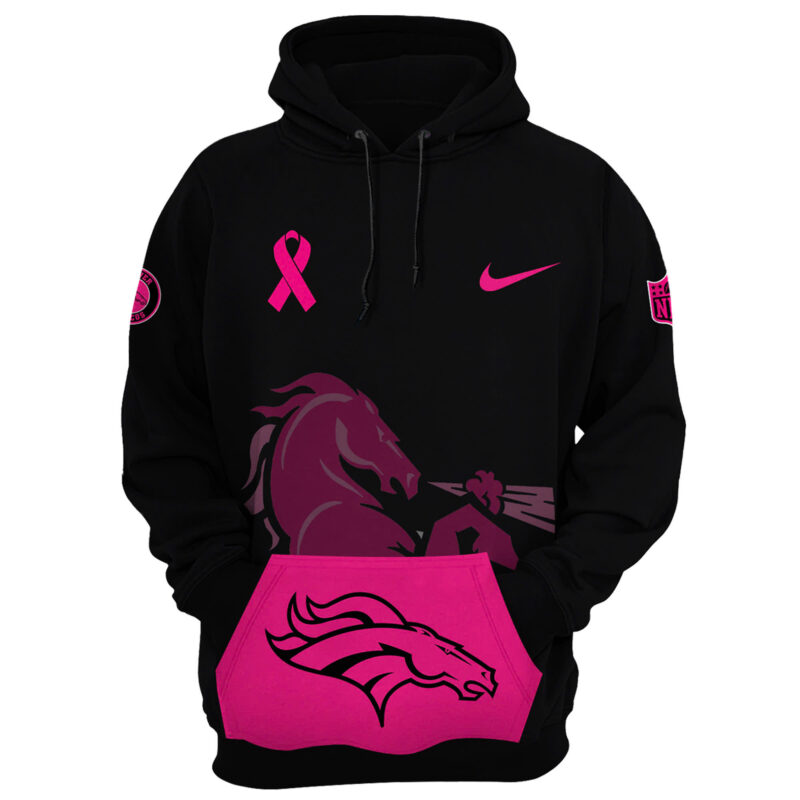 Kid's Nike Black Denver Broncos 2024 NFL Crucial Catch Club Pullover Hoodie - Image 3