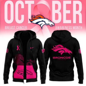 Men’s Nike Black Denver Broncos 2024 NFL Crucial Catch Club Pullover Zip Hoodie