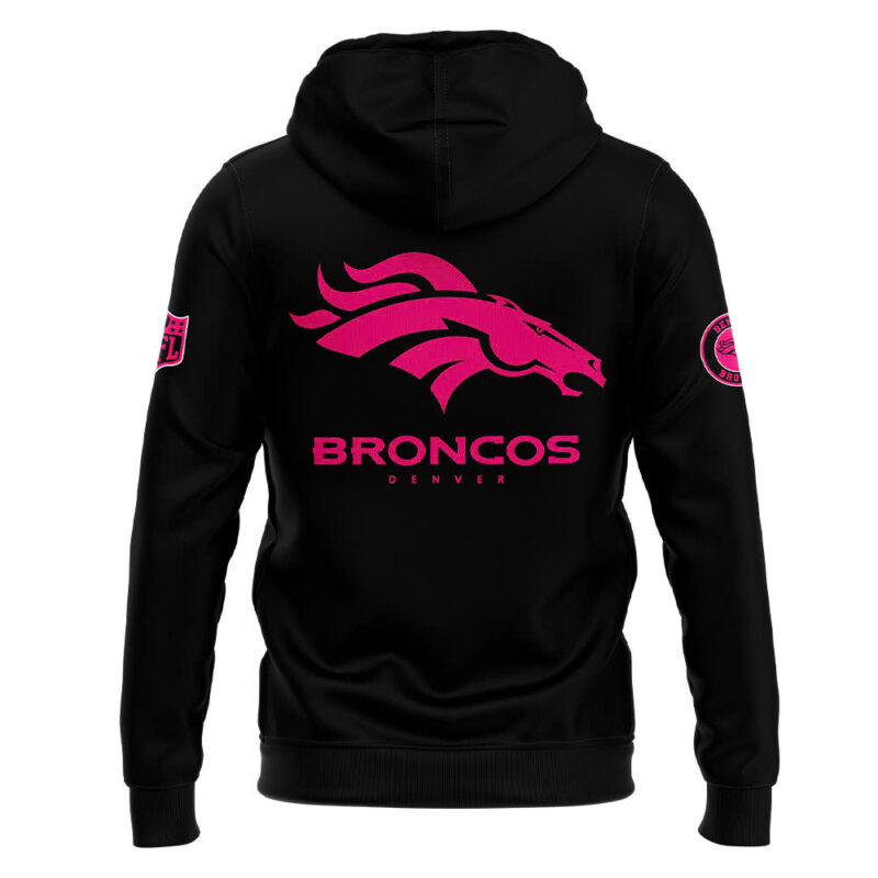 Men’s Nike Black Denver Broncos 2024 NFL Crucial Catch Club Pullover Zip Hoodie - Image 3