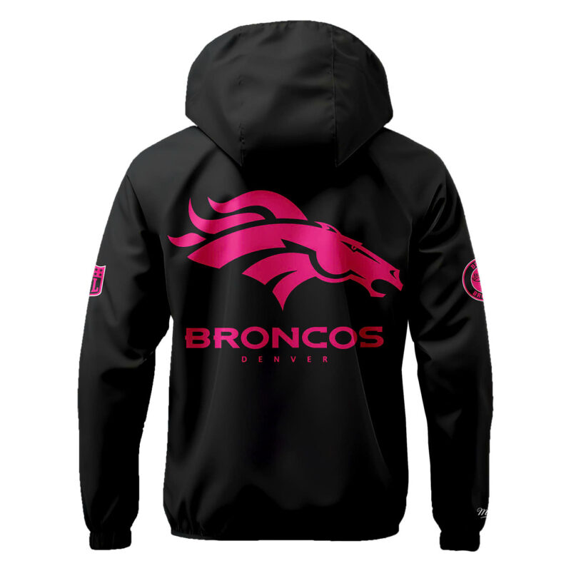 Men’s Nike Black Denver Broncos 2024 NFL Crucial Catch Hooded Wind Jacket - Image 3