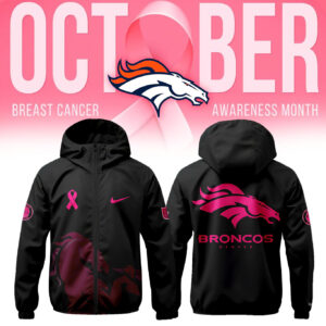 Men’s Nike Black Denver Broncos 2024 NFL Crucial Catch Hooded Wind Jacket