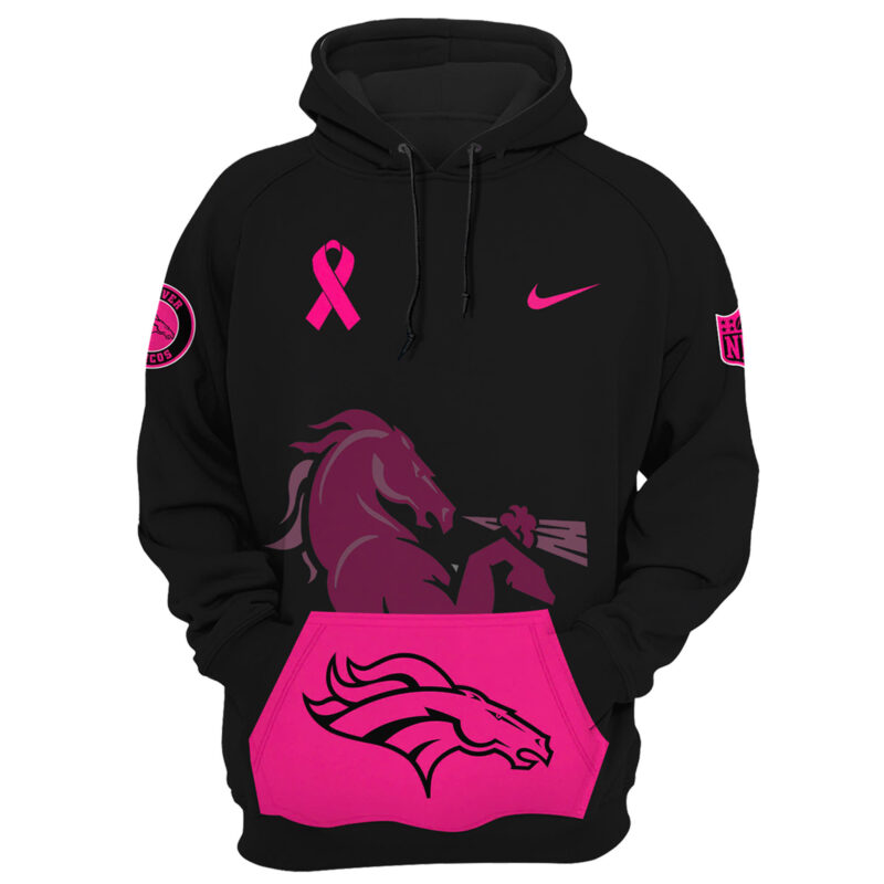 Women’s Nike Black Denver Broncos 2024 NFL Crucial Catch Club Pullover Hoodie - Image 2