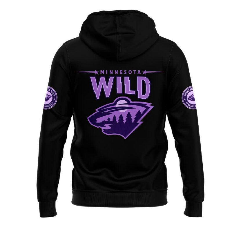Minnesota Wild x Hockey Fights Cancer 2024 Hoodie - Image 3