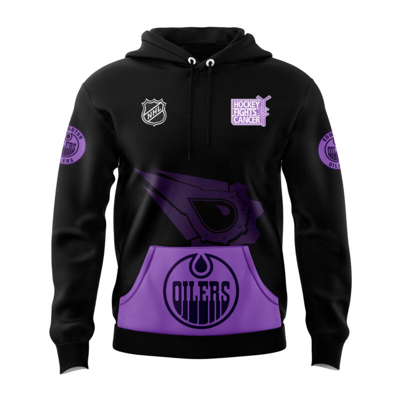 Edmonton Oilers Hockey Fights Cancer Hoodie 2024 - Image 2