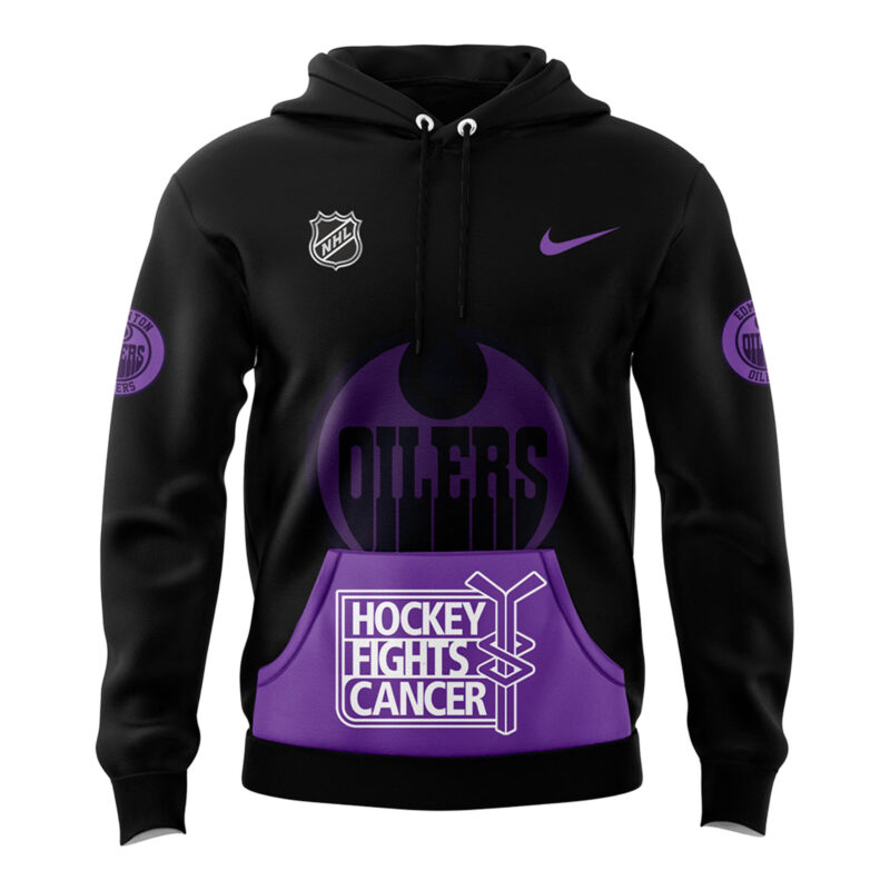 Edmonton Oilers 2024 Hockey Fights Cancer Hoodie V2 - Image 2