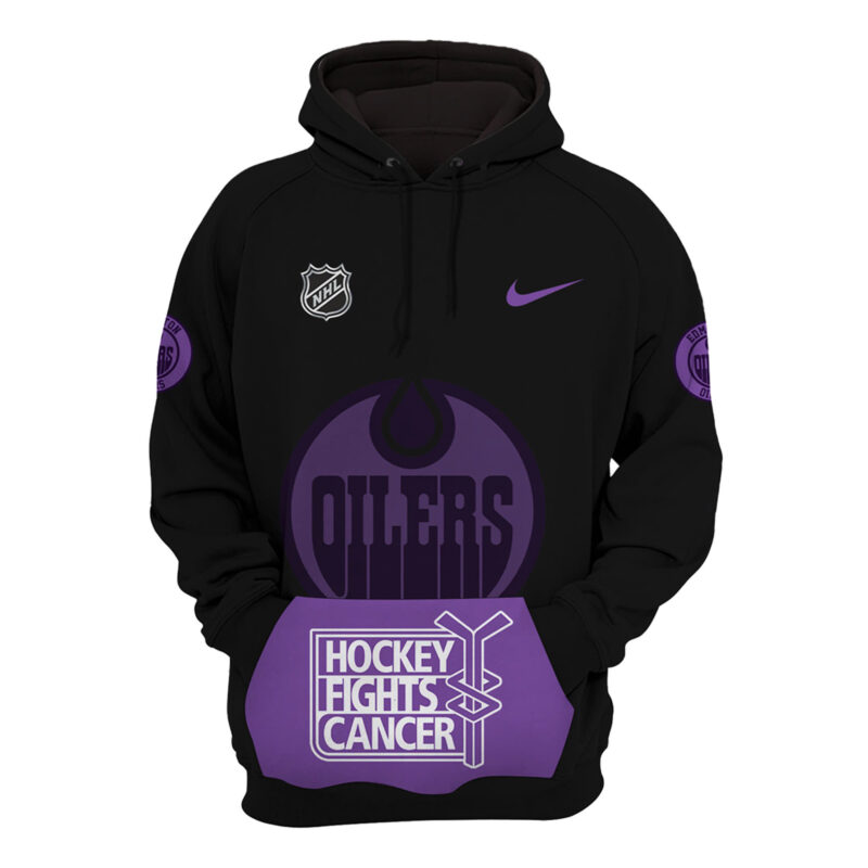 Women's Edmonton Oilers 2024 Hockey Fights Cancer Hoodie V2 - Image 2